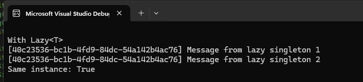 Singleton With Lazy Output