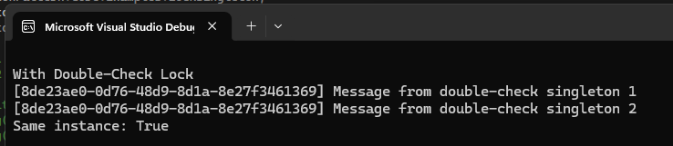 Singleton With Lock along with Double Check Output