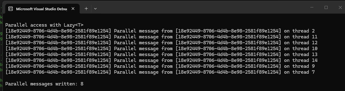 Singleton With Parallel access with Lazy Output